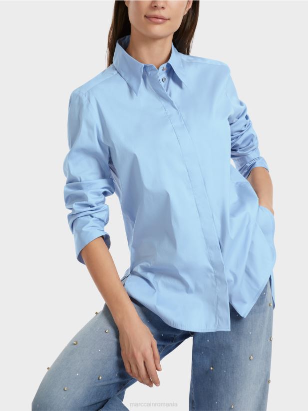 bluză cu spatele prelungit Marc Cain cer întunecat de vară îmbrăcăminte 4826HH857