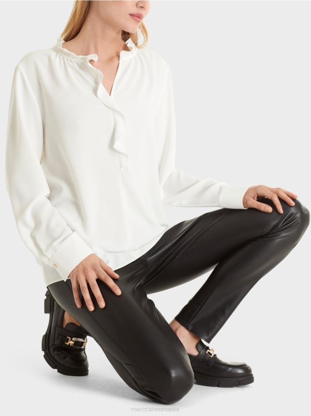 bluză curgătoare Marc Cain aproape alb îmbrăcăminte 4826HH894