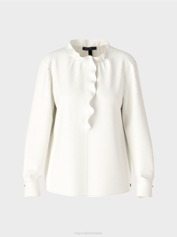 bluză curgătoare Marc Cain aproape alb îmbrăcăminte 4826HH894