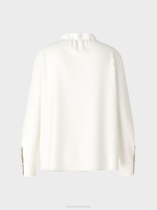 bluză curgătoare Marc Cain aproape alb îmbrăcăminte 4826HH894