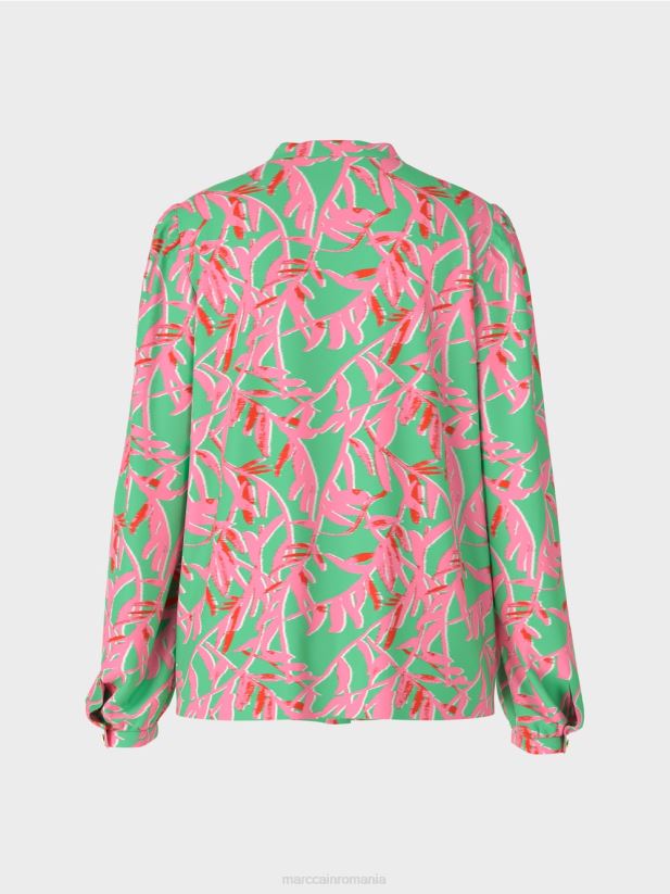bluză curgătoare Marc Cain jad strălucitor îmbrăcăminte 4826HH974