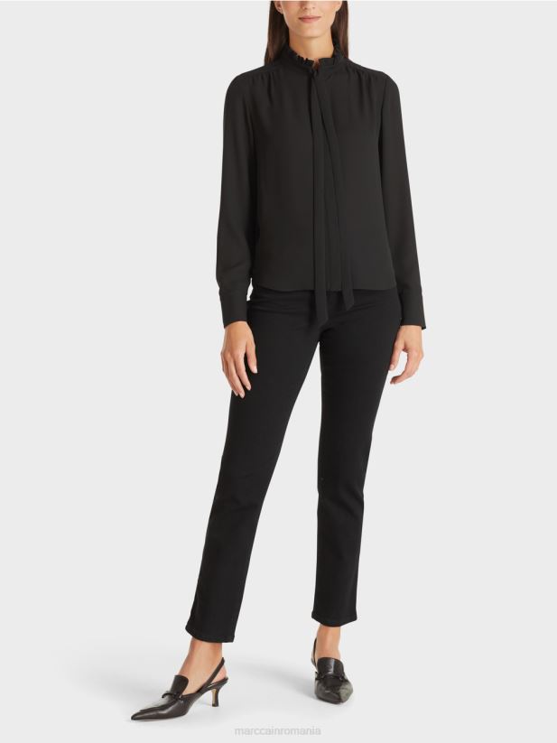 bluză curgătoare Marc Cain negru îmbrăcăminte 4826HH993