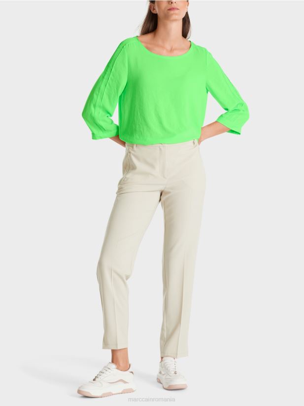 bluză curgătoare Marc Cain verde strălucitor șocant îmbrăcăminte 4826HH873