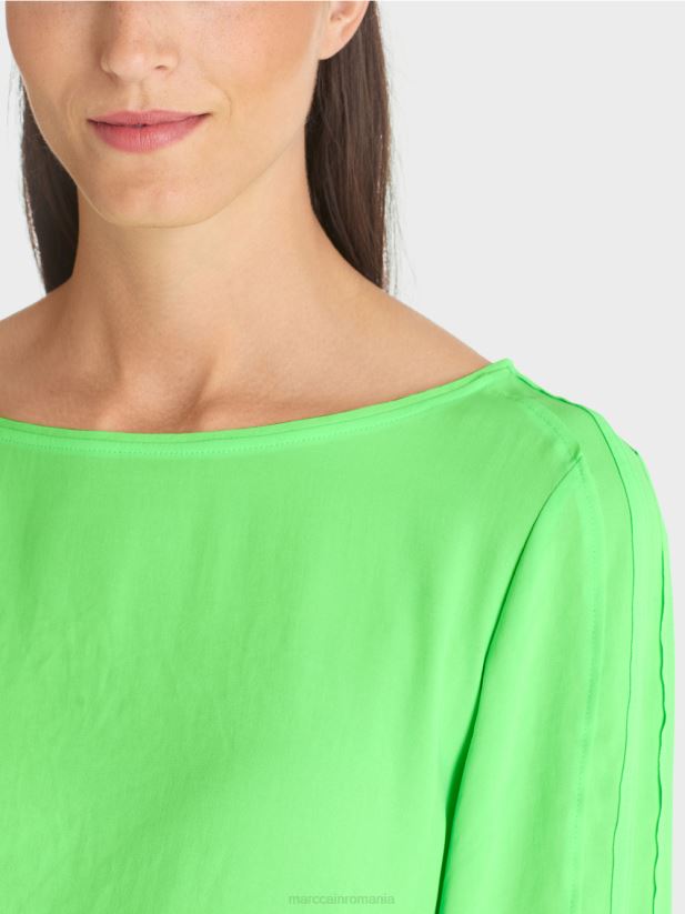bluză curgătoare Marc Cain verde strălucitor șocant îmbrăcăminte 4826HH873
