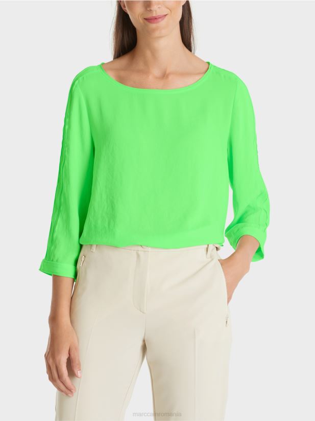 bluză curgătoare Marc Cain verde strălucitor șocant îmbrăcăminte 4826HH873