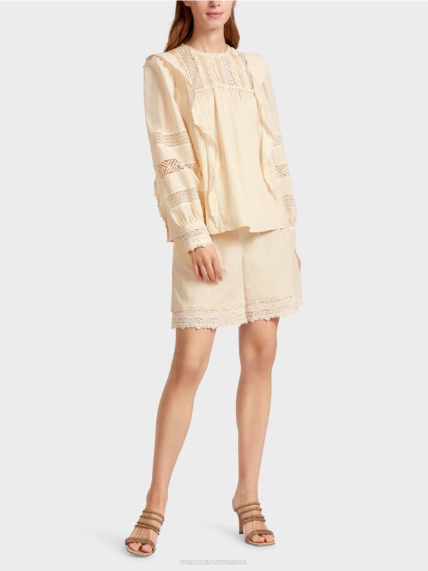 bluză de inspirație etnică Marc Cain cremă îmbrăcăminte 4826HH911