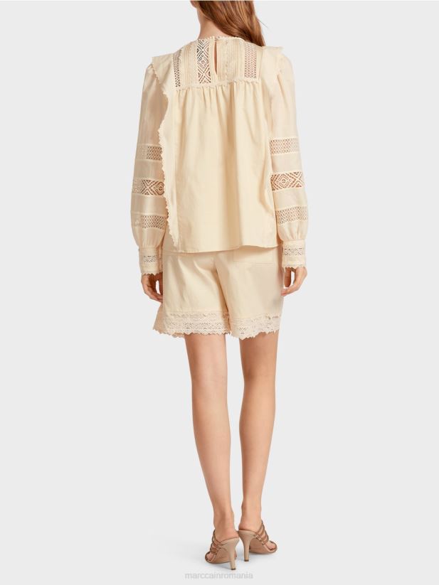 bluză de inspirație etnică Marc Cain cremă îmbrăcăminte 4826HH911