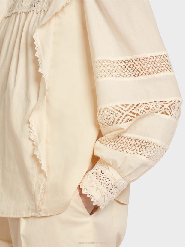 bluză de inspirație etnică Marc Cain cremă îmbrăcăminte 4826HH911