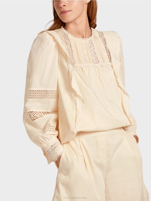 bluză de inspirație etnică Marc Cain cremă îmbrăcăminte 4826HH911