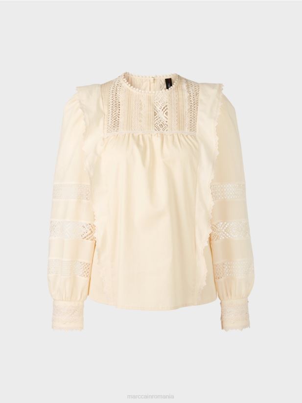 bluză de inspirație etnică Marc Cain cremă îmbrăcăminte 4826HH911