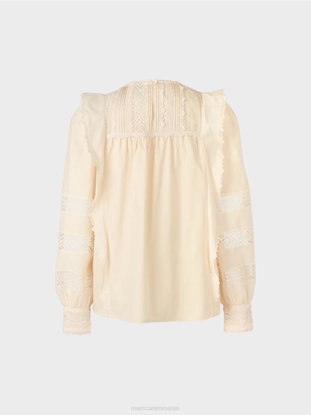 bluză de inspirație etnică Marc Cain cremă îmbrăcăminte 4826HH911
