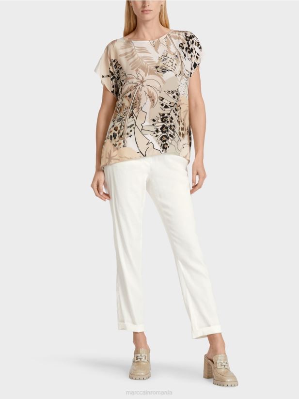 bluză de mătase fără mâneci Marc Cain aproape alb îmbrăcăminte 4826HH945