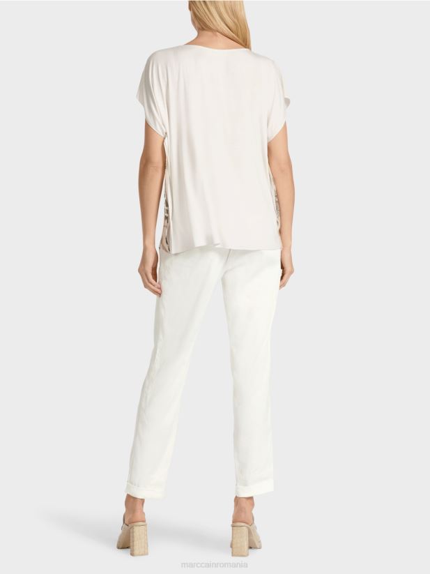 bluză de mătase fără mâneci Marc Cain aproape alb îmbrăcăminte 4826HH945