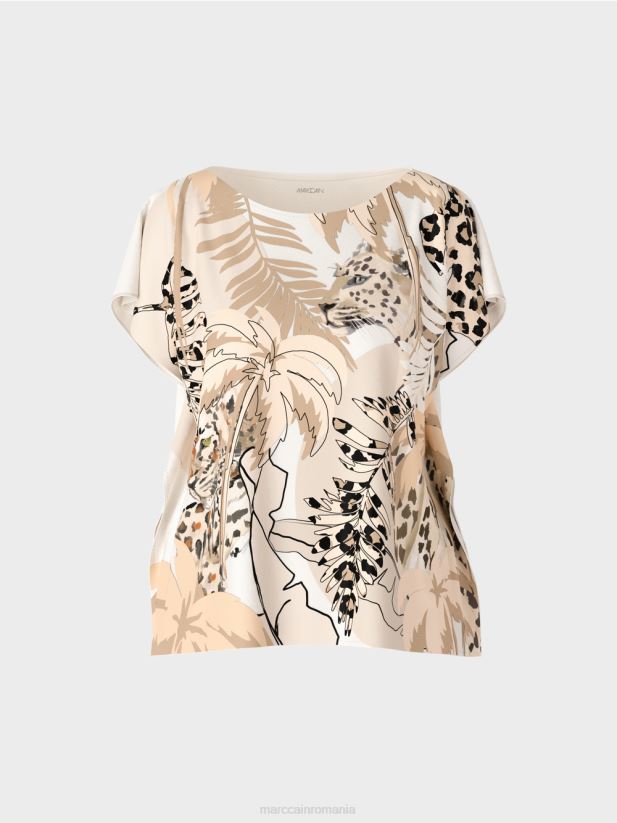 bluză de mătase fără mâneci Marc Cain aproape alb îmbrăcăminte 4826HH945