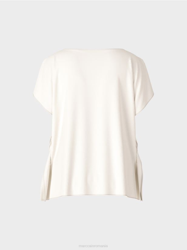 bluză de mătase fără mâneci Marc Cain aproape alb îmbrăcăminte 4826HH945