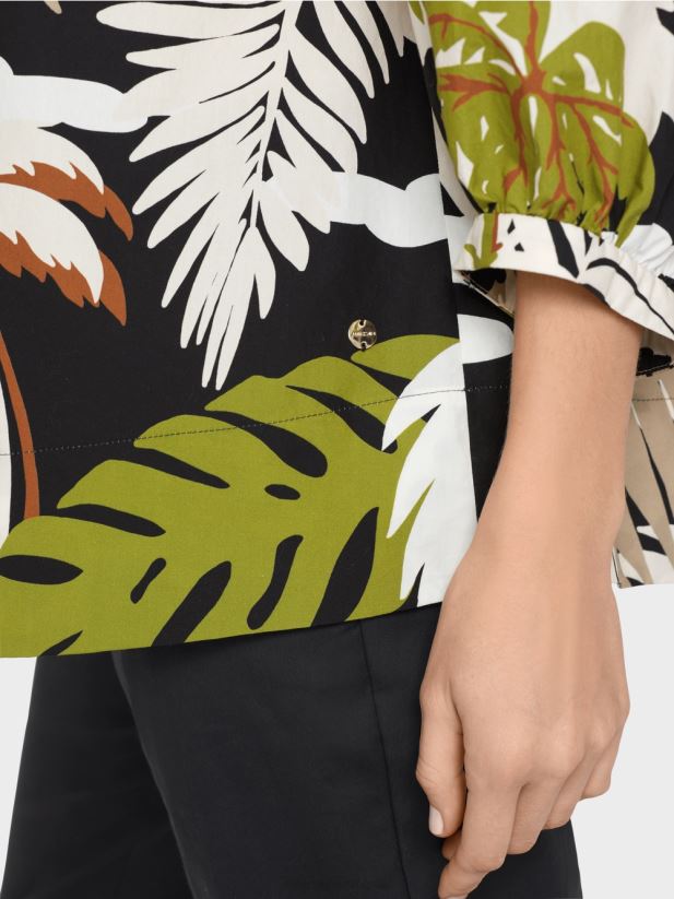 bluză din bumbac cu linie A Marc Cain verde oliv intens îmbrăcăminte 4826HH944