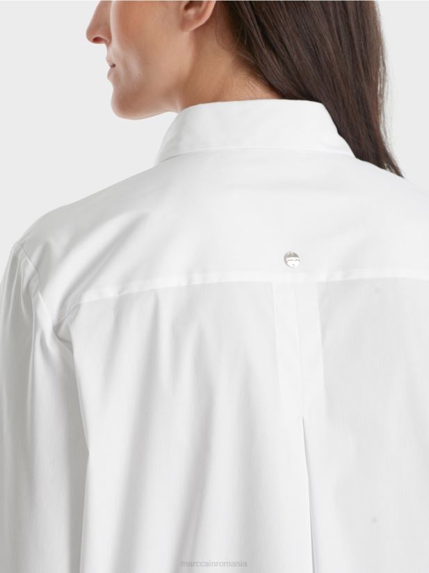 bluză din bumbac elastic Marc Cain alb îmbrăcăminte 4826HH902