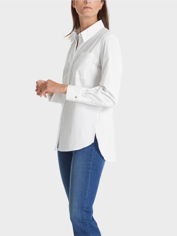 bluză din bumbac elastic Marc Cain alb îmbrăcăminte 4826HH902