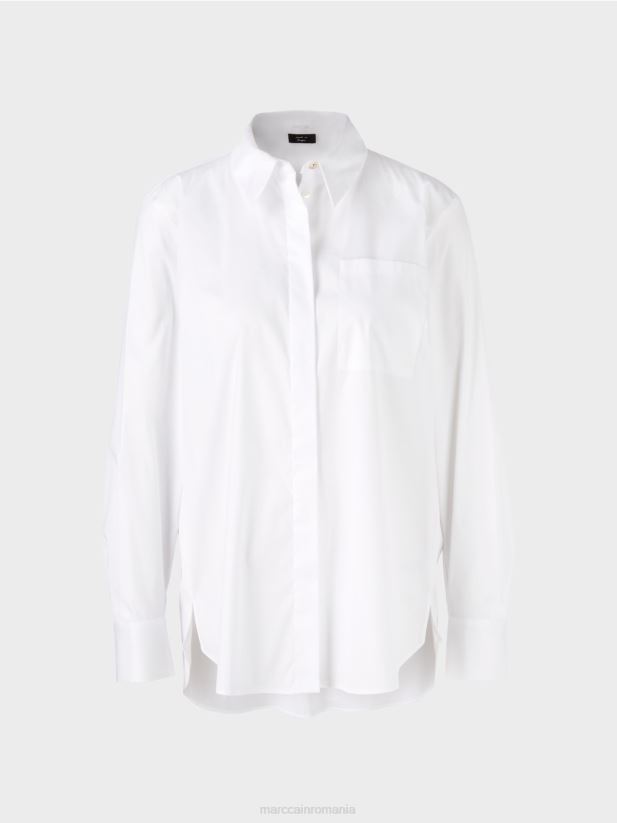 bluză din bumbac elastic Marc Cain alb îmbrăcăminte 4826HH902