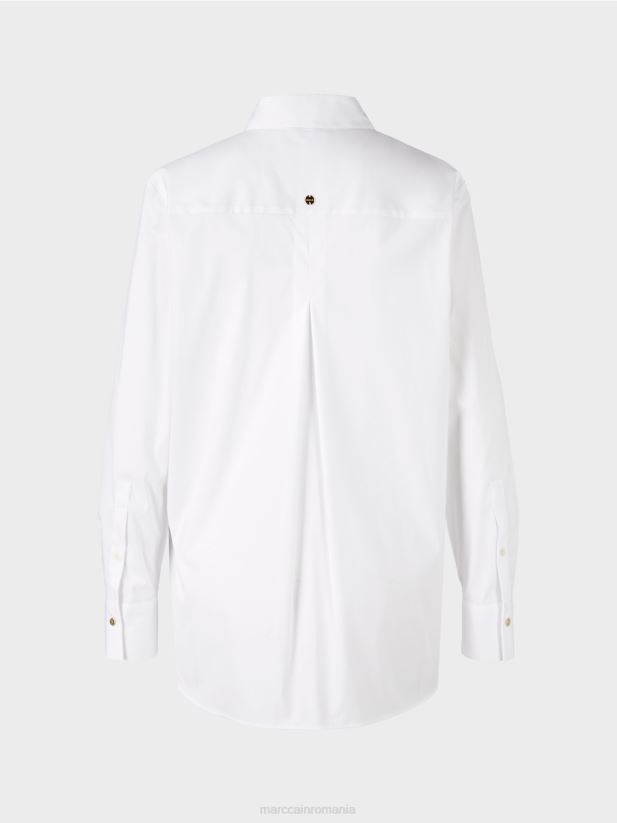 bluză din bumbac elastic Marc Cain alb îmbrăcăminte 4826HH902