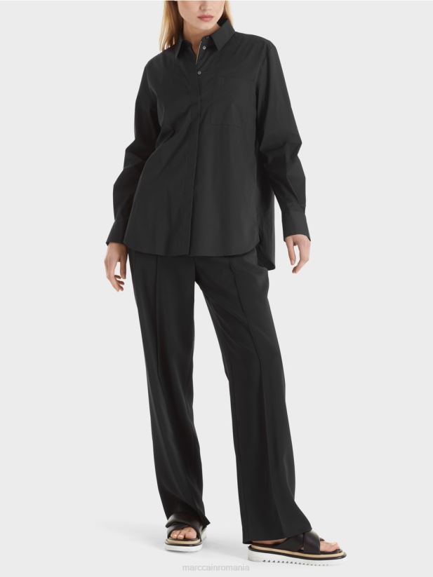 bluză din bumbac elastic Marc Cain negru îmbrăcăminte 4826HH893