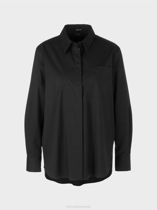 bluză din bumbac elastic Marc Cain negru îmbrăcăminte 4826HH893