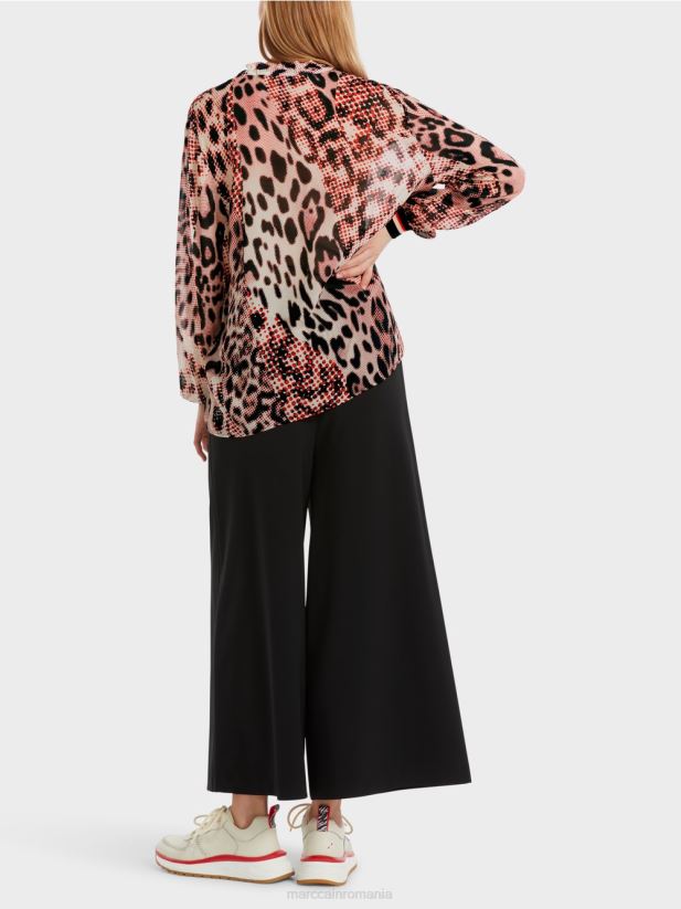 bluză din crep de viscoză Marc Cain campari îmbrăcăminte 4826HH846