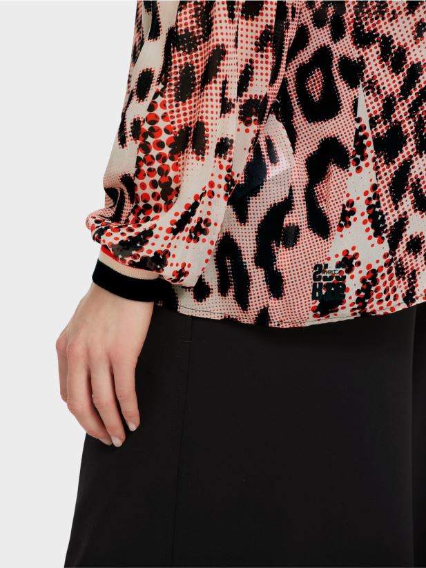 bluză din crep de viscoză Marc Cain campari îmbrăcăminte 4826HH846