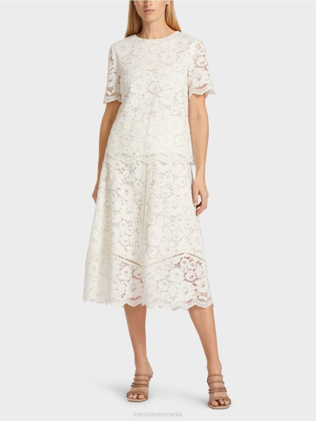 bluză din dantelă Marc Cain aproape alb îmbrăcăminte 4826HH942