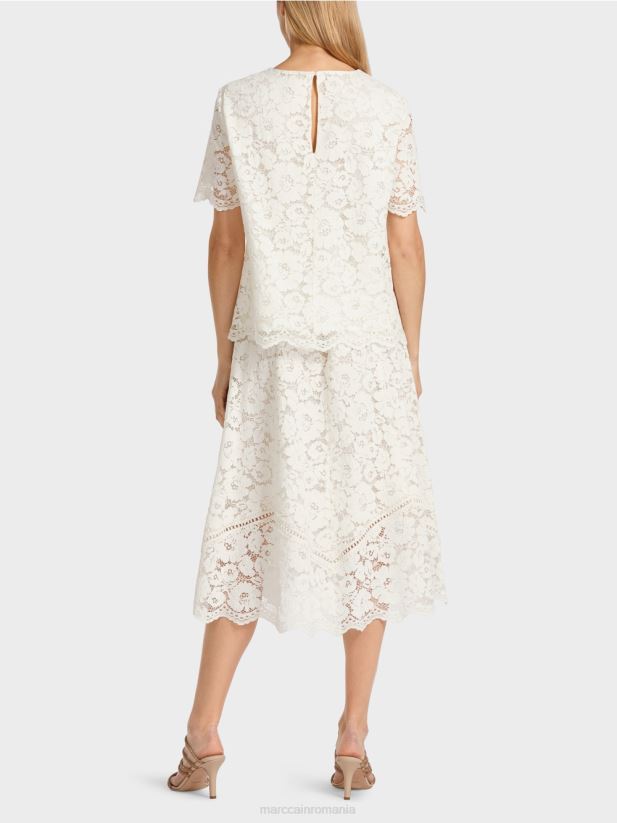 bluză din dantelă Marc Cain aproape alb îmbrăcăminte 4826HH942