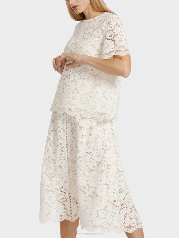 bluză din dantelă Marc Cain aproape alb îmbrăcăminte 4826HH942