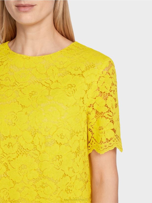 bluză din dantelă Marc Cain verde lamaie îmbrăcăminte 4826HH943