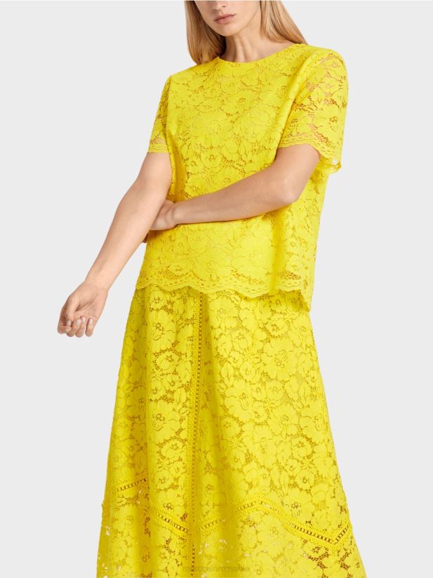 bluză din dantelă Marc Cain verde lamaie îmbrăcăminte 4826HH943