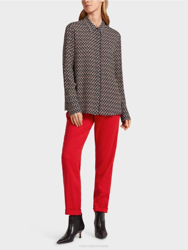 bluză din viscoză cu imprimeu peste tot Marc Cain negru îmbrăcăminte 4826HH920