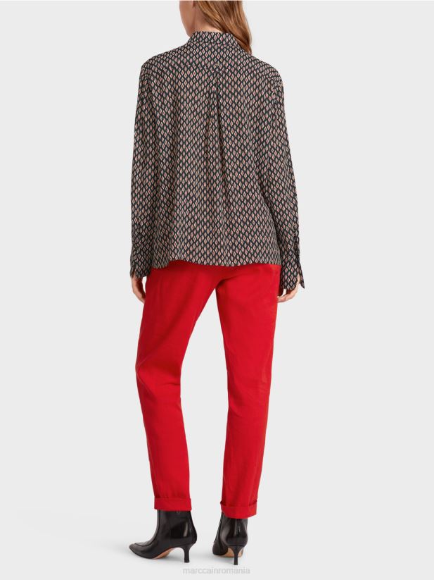 bluză din viscoză cu imprimeu peste tot Marc Cain negru îmbrăcăminte 4826HH920