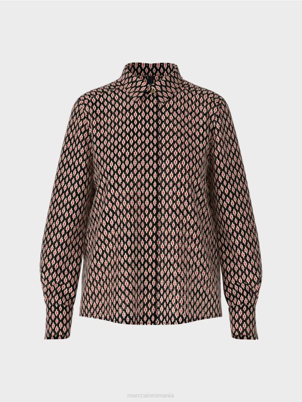 bluză din viscoză cu imprimeu peste tot Marc Cain negru îmbrăcăminte 4826HH920