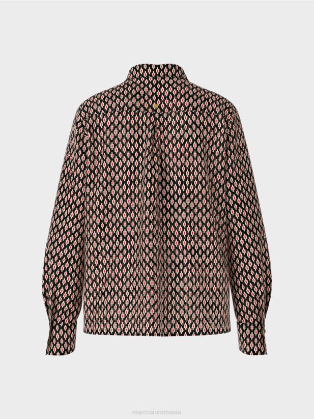 bluză din viscoză cu imprimeu peste tot Marc Cain negru îmbrăcăminte 4826HH920
