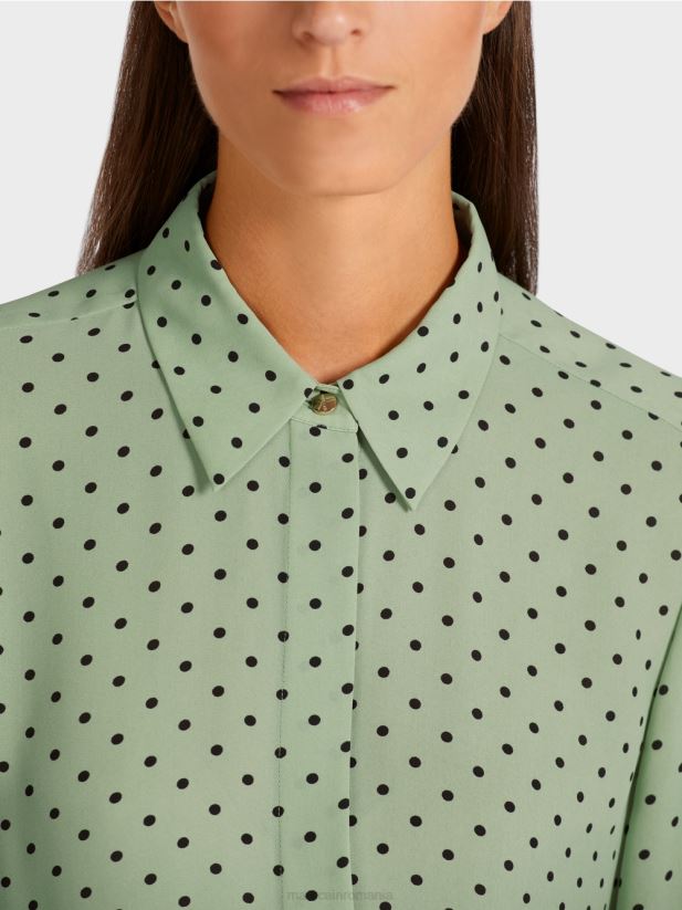 bluză elegantă cu buline Marc Cain menta pudra îmbrăcăminte 4826HH1024