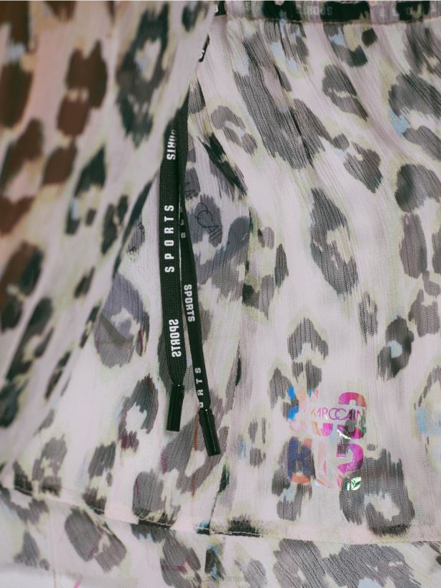 bluză etajată cu imprimeu leopard Marc Cain lavandă ușoară îmbrăcăminte 4826HH955