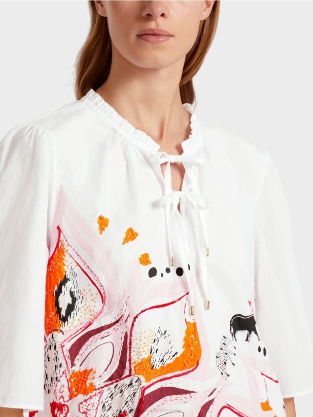 bluză evazată cu mâneci 3/4 Marc Cain rosu intens îmbrăcăminte 4826HH918