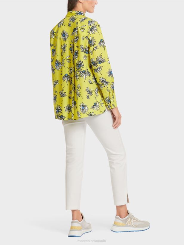 bluză florală „regândește împreună”. Marc Cain sulf verde îmbrăcăminte 4826HH991