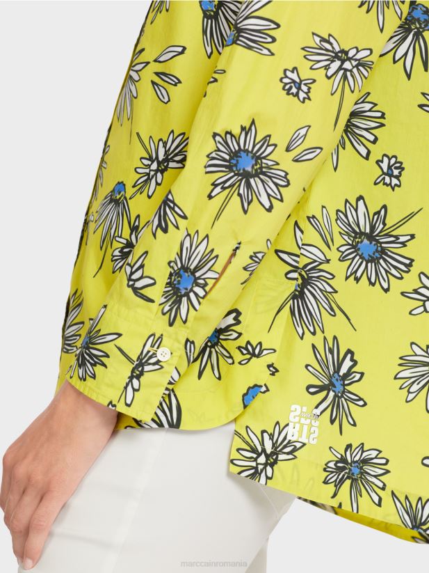 bluză florală „regândește împreună”. Marc Cain sulf verde îmbrăcăminte 4826HH991