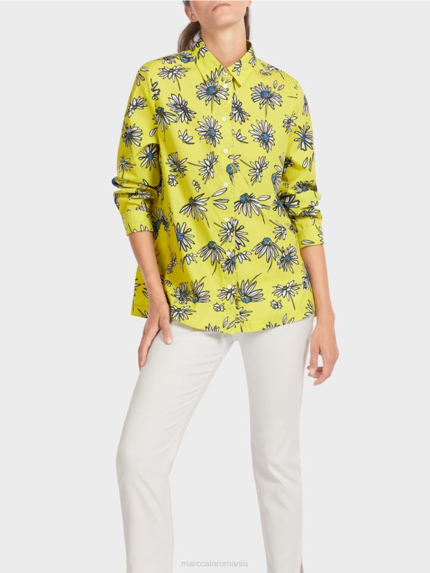 bluză florală „regândește împreună”. Marc Cain sulf verde îmbrăcăminte 4826HH991