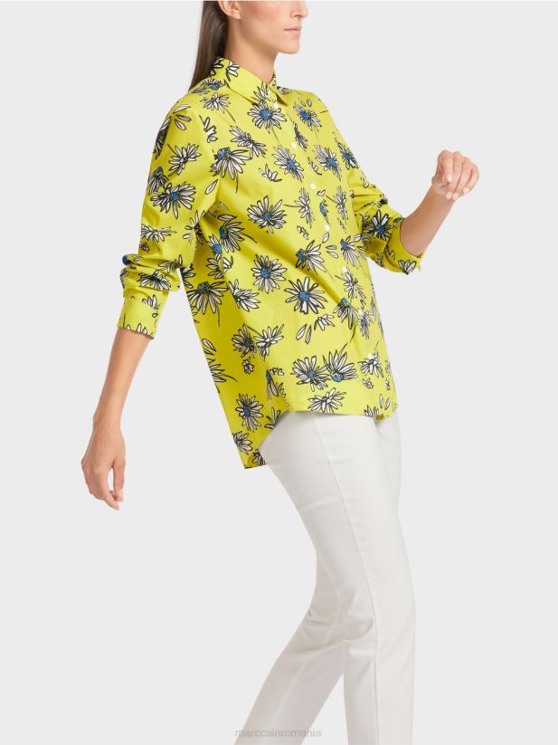 bluză florală „regândește împreună”. Marc Cain sulf verde îmbrăcăminte 4826HH991