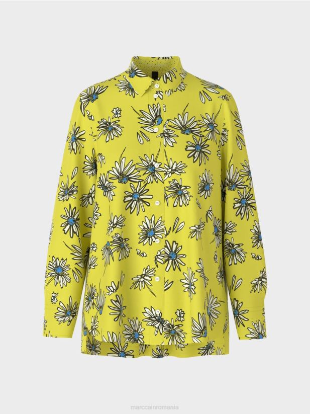 bluză florală „regândește împreună”. Marc Cain sulf verde îmbrăcăminte 4826HH991
