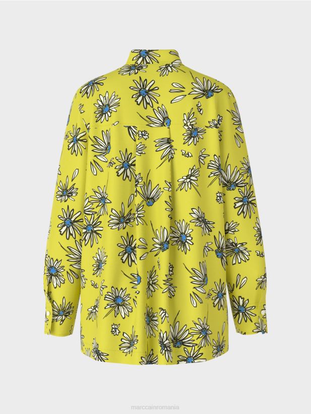 bluză florală „regândește împreună”. Marc Cain sulf verde îmbrăcăminte 4826HH991