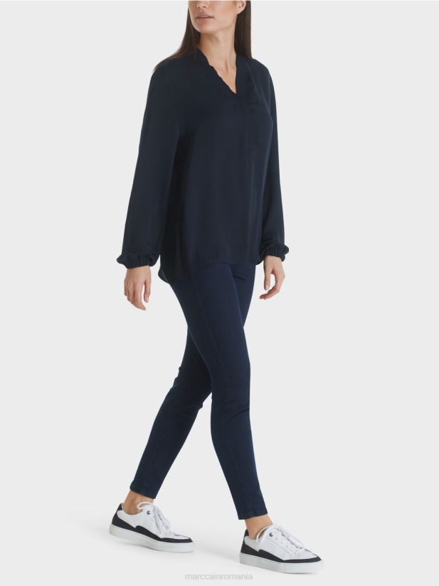 bluză largă Marc Cain albastru miezul nopții îmbrăcăminte 4826HH1029