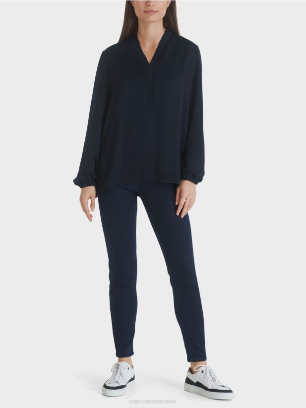 bluză largă Marc Cain albastru miezul nopții îmbrăcăminte 4826HH1029