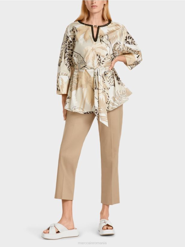 bluză lungă, evazată Marc Cain nisip adânc îmbrăcăminte 4826HH950
