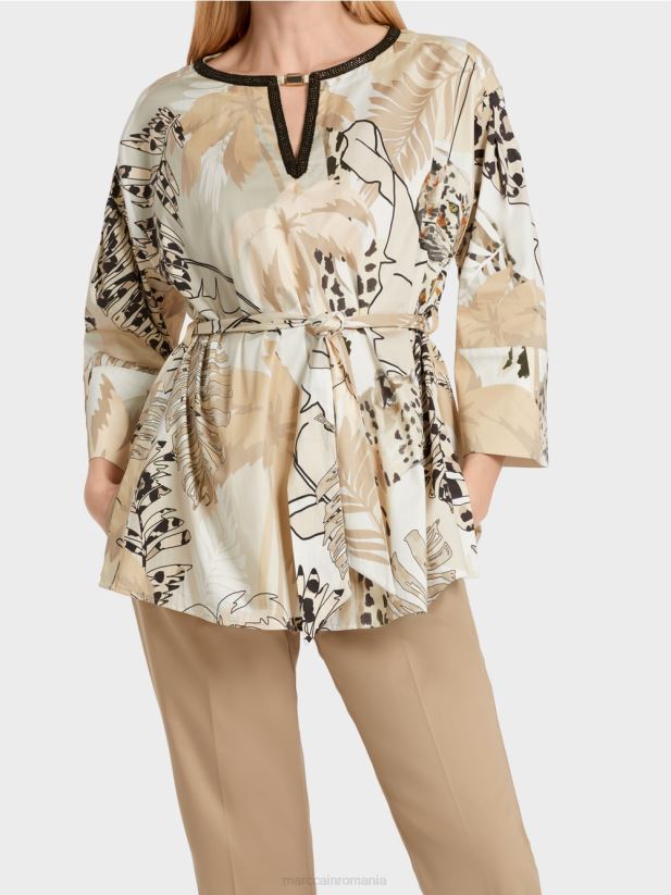 bluză lungă, evazată Marc Cain nisip adânc îmbrăcăminte 4826HH950